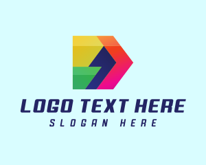 Tech - Colorful Comma Arrow logo design
