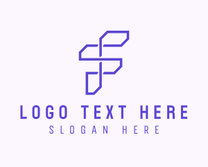 Purple - Tech Startup Letter F logo design