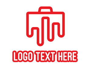 Luggage - Abstract Statistic Briefcase logo design