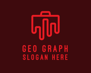 Briefcase Business Graph logo design