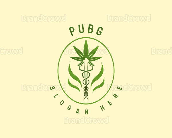Caduceus Cannabis Weed Logo