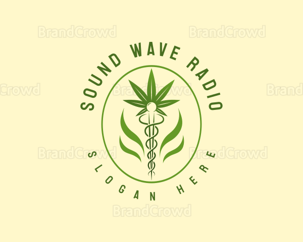 Caduceus Cannabis Weed Logo
