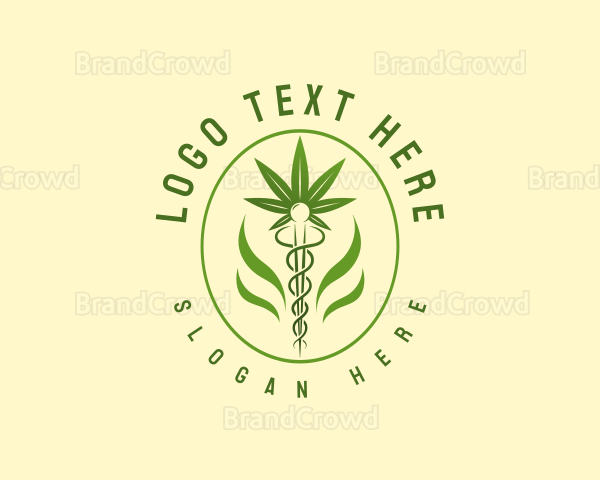 Caduceus Cannabis Weed Logo