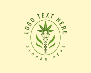 Cannibidiol - Caduceus Cannabis Weed logo design