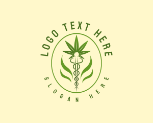 Caduceus Cannabis Weed Logo