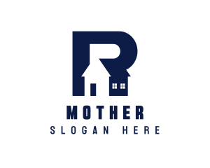 Developer - Blue House Letter R logo design