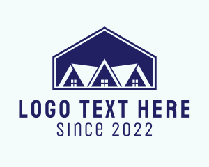 Blue - House Roofing Renovation logo design