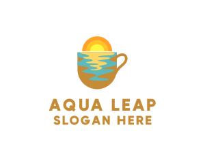 Aqua Mug Coffee logo design