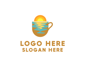 Sunshine - Aqua Mug Coffee logo design