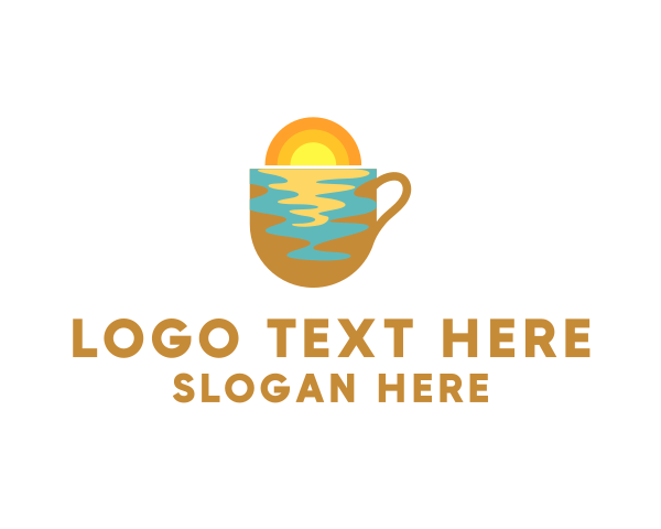 Beach - Aqua Mug Coffee logo design