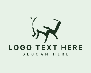 Home Staging - Armchair Plant Furniture logo design
