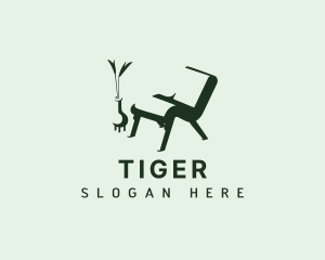 Chair - Armchair Plant Furniture logo design