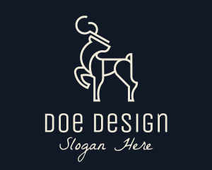 Doe - Antelope Deer Animal logo design