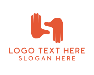 Hand Sign - Hand Gesture Letter S logo design