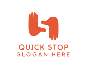 Stop - Hand Gesture Letter S logo design