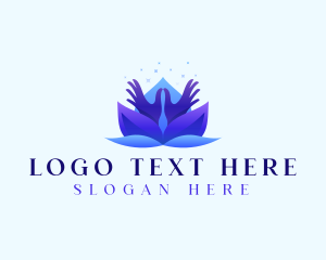 Meditation - Lotus Floral Health logo design