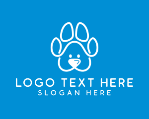 Hound - Cute Puppy Pawprint logo design