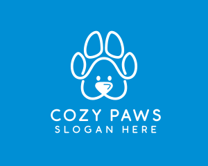 Cute Puppy Pawprint logo design