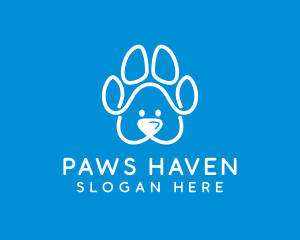 Cute Puppy Pawprint logo design