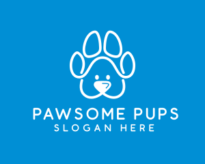 Cute Puppy Pawprint logo design