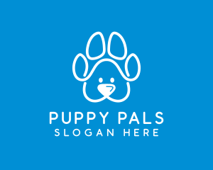 Cute Puppy Pawprint logo design