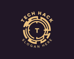 Blockchain Technology Coin logo design