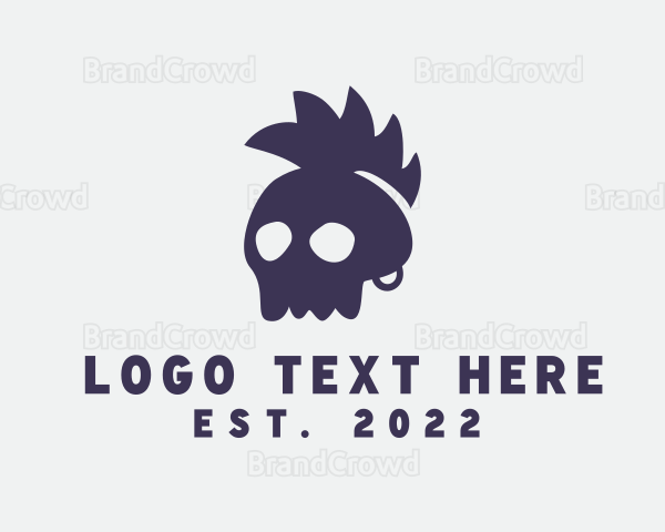 Mohawk Punk Skull Logo