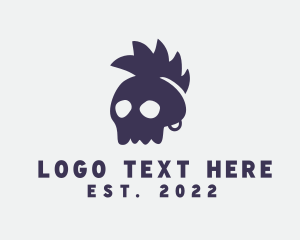 Skull - Mohawk Punk Skull logo design