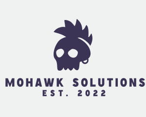 Mohawk - Mohawk Punk Skull logo design