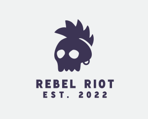 Punk - Mohawk Punk Skull logo design