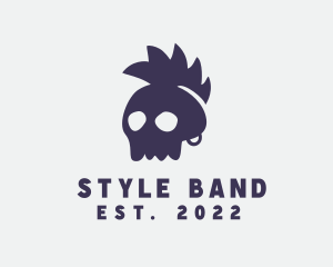 Mohawk Punk Skull logo design