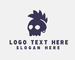 Mohawk Punk Skull Logo