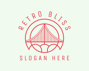 Nostalgic - Retro Bridge Travel logo design