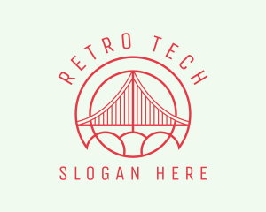 Retro Bridge Travel logo design