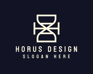 Hourglass Monoline Letter H logo design