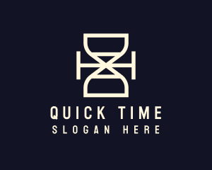 Minute - Hourglass Monoline Letter H logo design