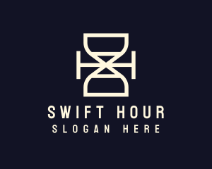 Hour - Hourglass Monoline Letter H logo design