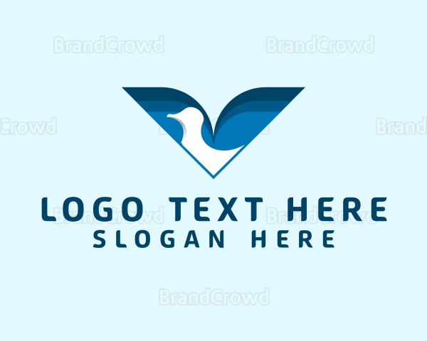 Religious Dove Letter V Logo