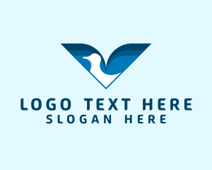 Religious Dove Letter V logo design