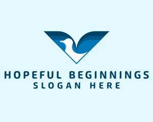 Hope - Religious Dove Letter V logo design