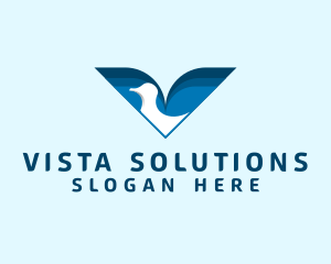 Religious Dove Letter V logo design