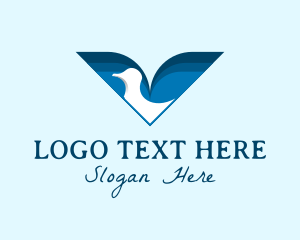 Hope - Religious Dove Letter V logo design