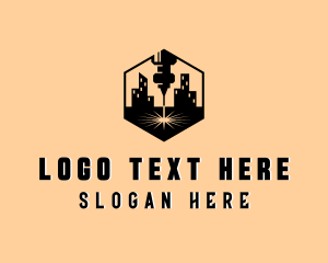 Laser - Hexagon Building CNC logo design