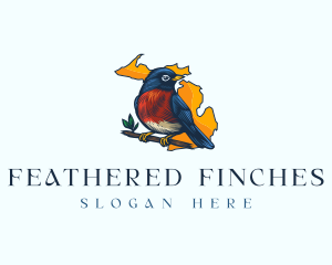 Bird Branch Robin logo design