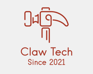 Minimalist Claw Hammer  logo design