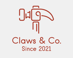 Minimalist Claw Hammer  logo design