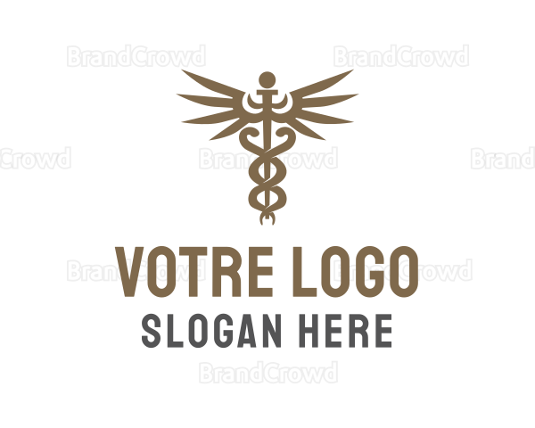 Caduceus Staff Medicine Logo