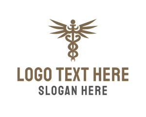 Healthcare - Caduceus Staff Medicine logo design