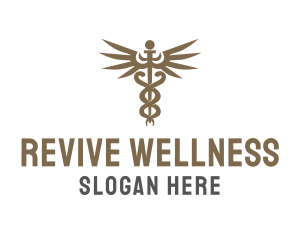 Recovery - Caduceus Staff Medicine logo design