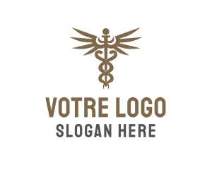 Surgeon - Caduceus Staff Medicine logo design
